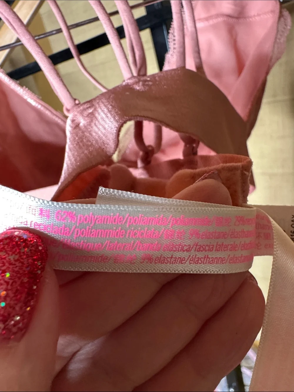 PINK Victoria’s Secret Lace Strappy Back Bralette Dusty Mauve Small EUC